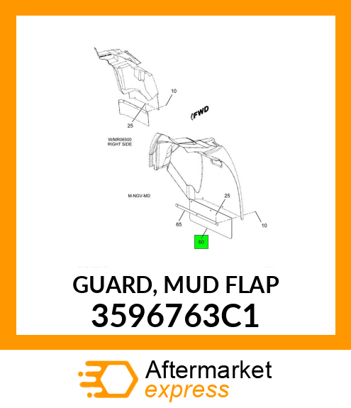 GUARD, MUD FLAP 3596763C1
