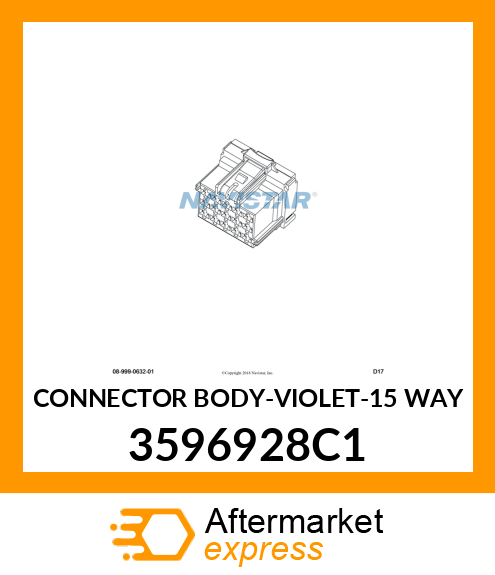 CONNECTOR BODY-VIOLET-15 WAY 3596928C1