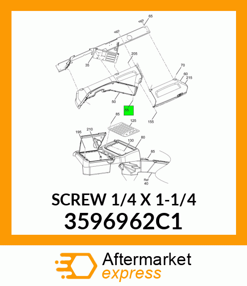 SCREW 1/4" X 1-1/4" 3596962C1