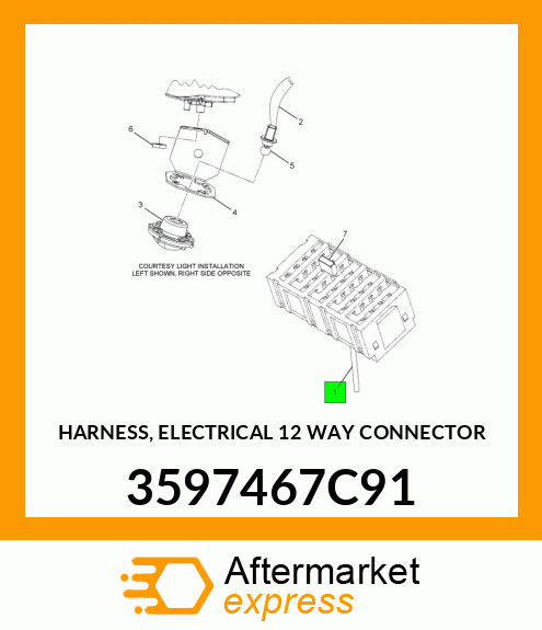 HARNESS, ELECTRICAL 12 WAY CONNECTOR 3597467C91