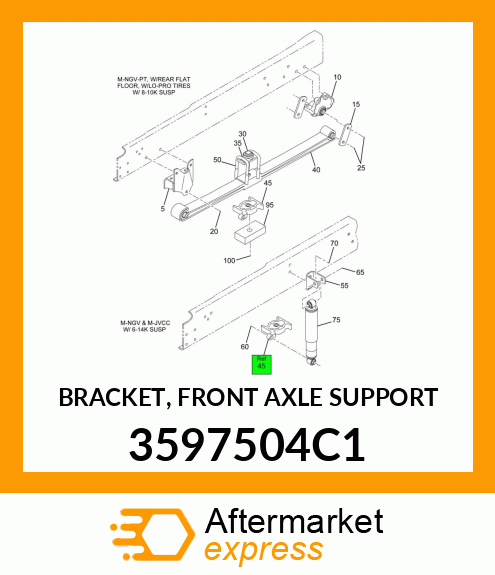 BRACKET, FRONT AXLE SUPPORT 3597504C1