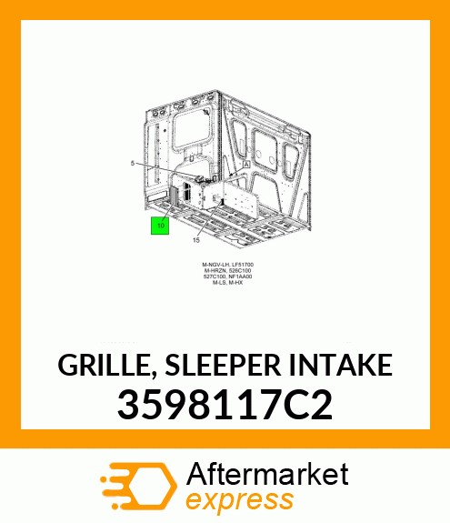 GRILLE, SLEEPER INTAKE 3598117C2