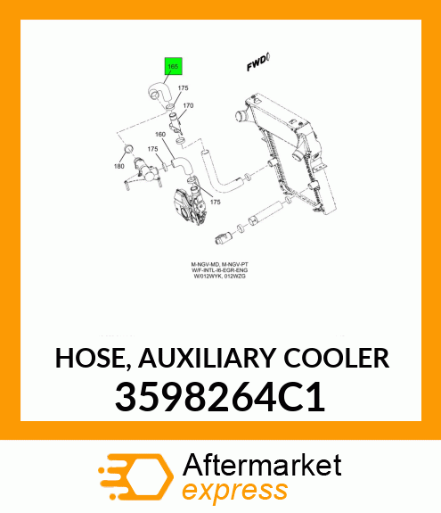 HOSE, AUXILIARY COOLER 3598264C1