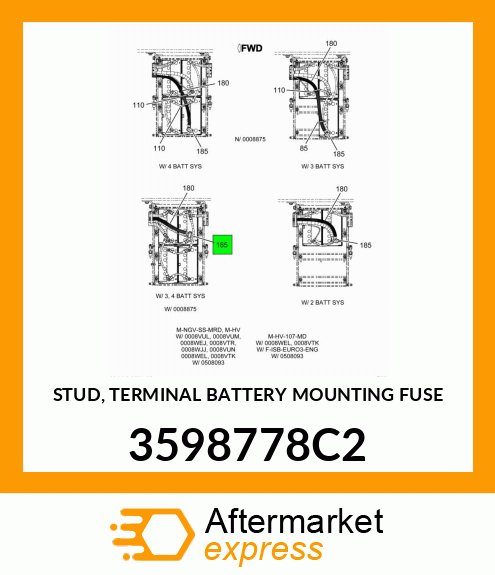 STUD, TERMINAL BATTERY MOUNTING FUSE 3598778C2