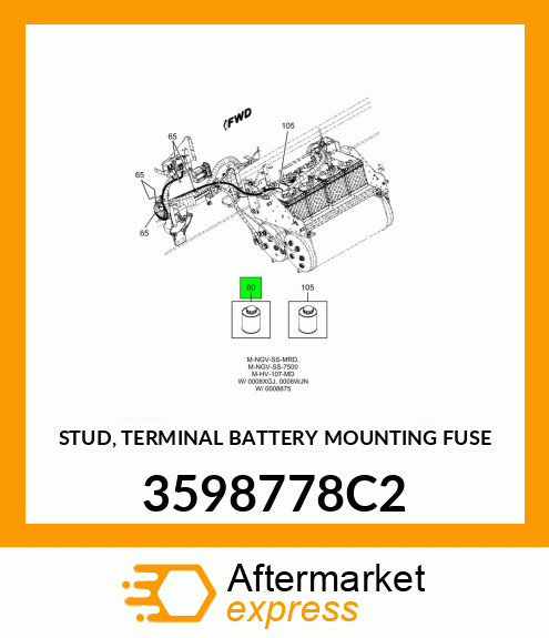 STUD, TERMINAL BATTERY MOUNTING FUSE 3598778C2