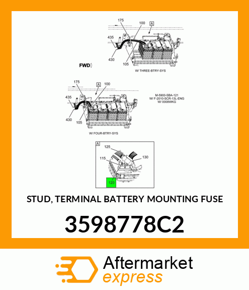 STUD, TERMINAL BATTERY MOUNTING FUSE 3598778C2