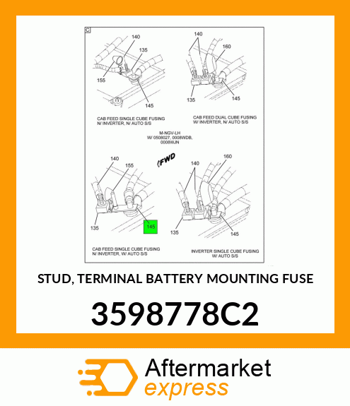 STUD, TERMINAL BATTERY MOUNTING FUSE 3598778C2