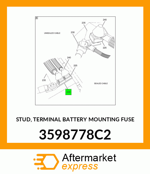 STUD, TERMINAL BATTERY MOUNTING FUSE 3598778C2