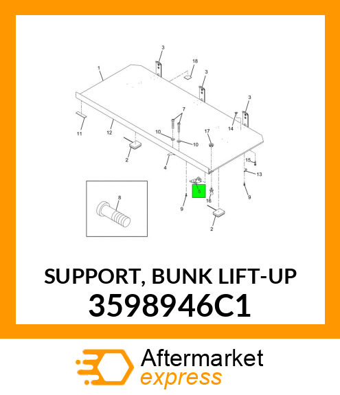 SUPPORT, BUNK LIFT-UP 3598946C1