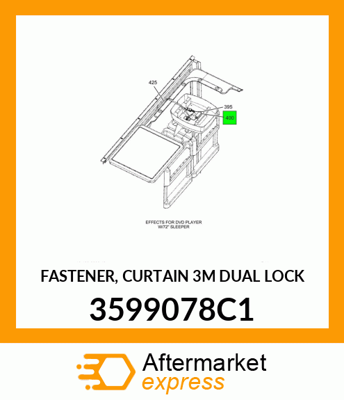 FASTENER, CURTAIN 3M DUAL LOCK 3599078C1