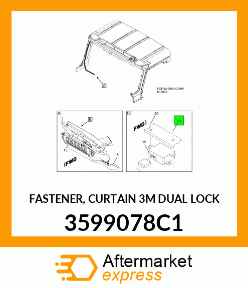 FASTENER, CURTAIN 3M DUAL LOCK 3599078C1