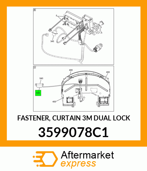 FASTENER, CURTAIN 3M DUAL LOCK 3599078C1