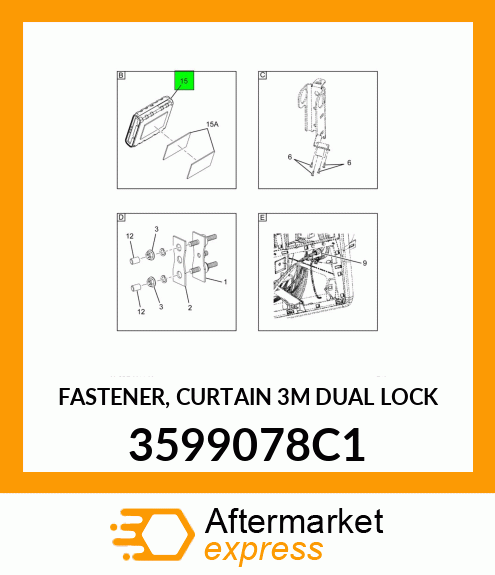 FASTENER, CURTAIN 3M DUAL LOCK 3599078C1