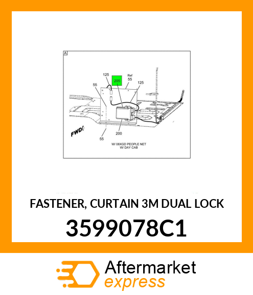 FASTENER, CURTAIN 3M DUAL LOCK 3599078C1