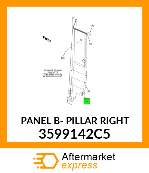 PANEL B- PILLAR RIGHT 3599142C5