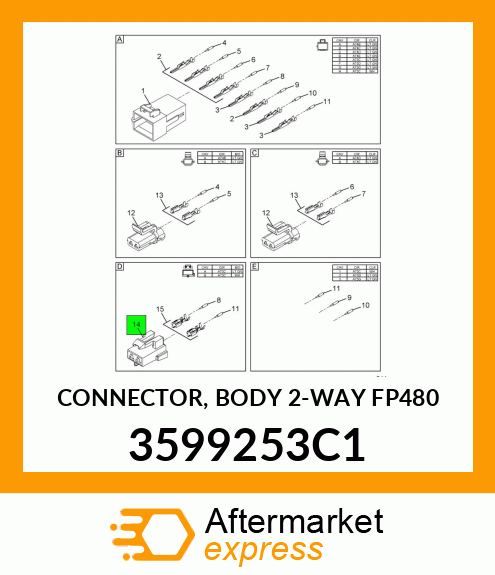 CONNECTOR, BODY 2-WAY FP480 3599253C1