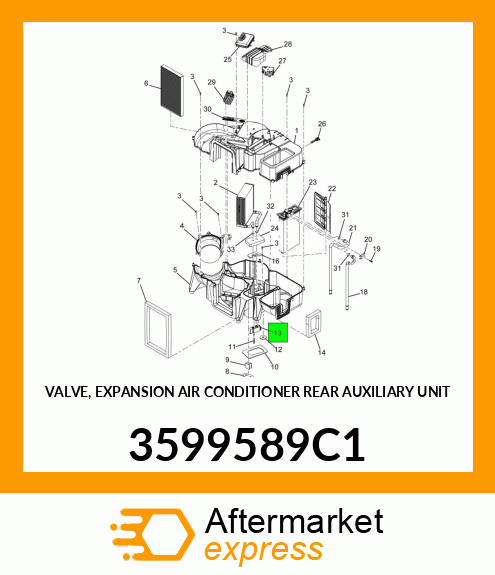 VALVE, EXPANSION AIR CONDITIONER REAR AUXILIARY UNIT 3599589C1