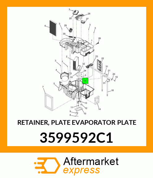 RETAINER, PLATE EVAPORATOR PLATE 3599592C1