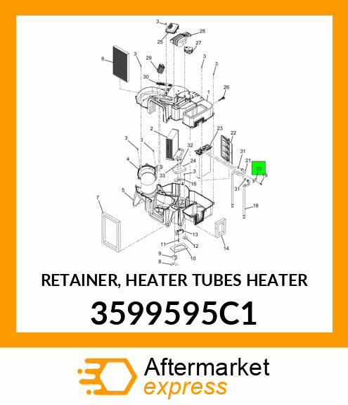 RETAINER, HEATER TUBES HEATER 3599595C1