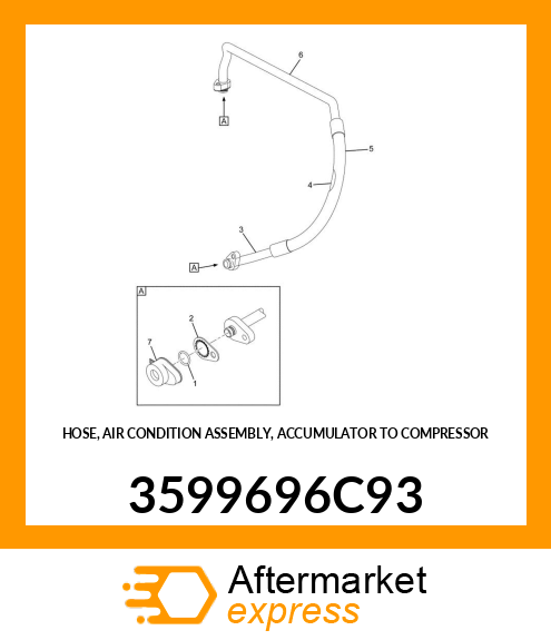 HOSE, AIR CONDITION ASSEMBLY, ACCUMULATOR TO COMPRESSOR 3599696C93