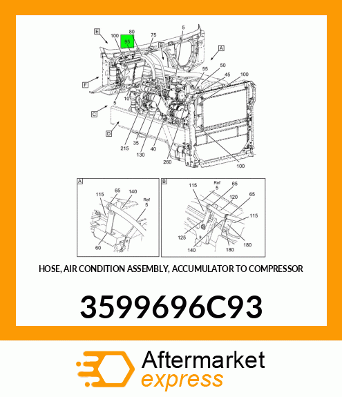 HOSE, AIR CONDITION ASSEMBLY, ACCUMULATOR TO COMPRESSOR 3599696C93