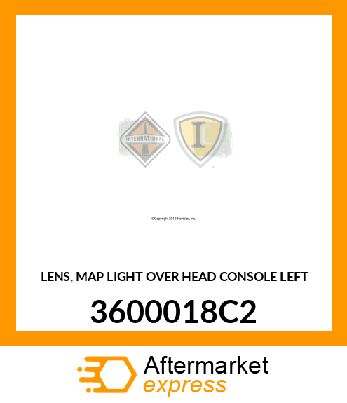 LENS, MAP LIGHT OVER HEAD CONSOLE LEFT 3600018C2