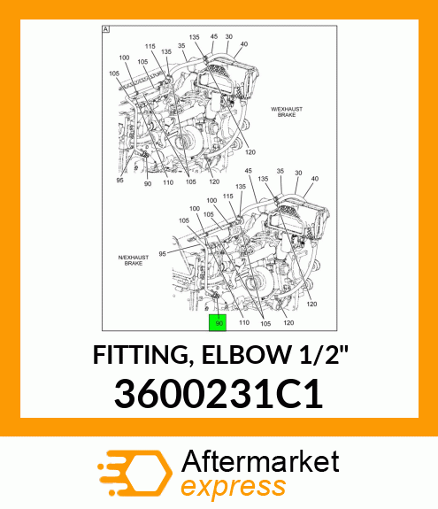 FITTING, ELBOW 1/2" 3600231C1