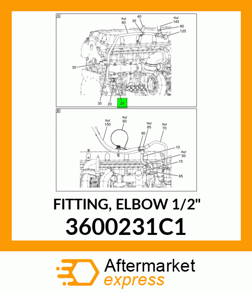 FITTING, ELBOW 1/2" 3600231C1