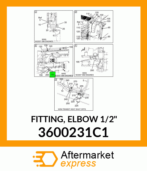 FITTING, ELBOW 1/2" 3600231C1