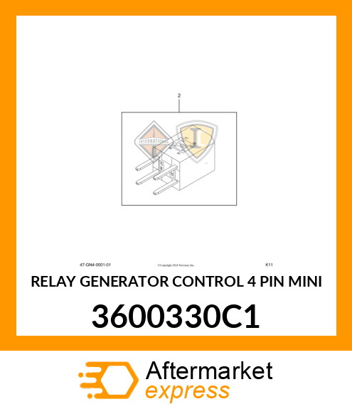 RELAY GENERATOR CONTROL 4 PIN MINI 3600330C1