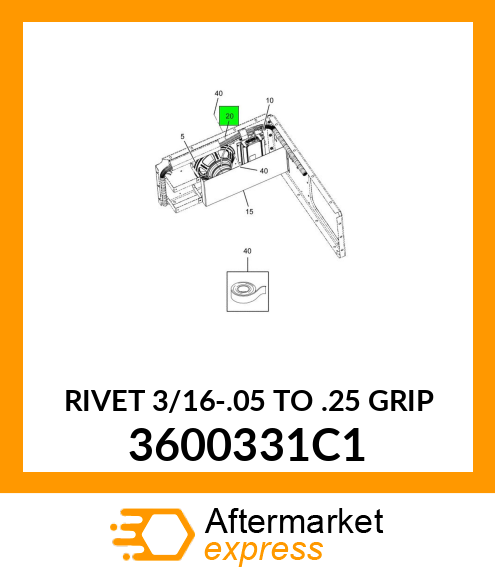 RIVET 3/16-.05 TO .25 GRIP 3600331C1