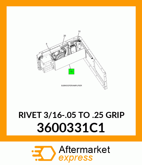 RIVET 3/16-.05 TO .25 GRIP 3600331C1