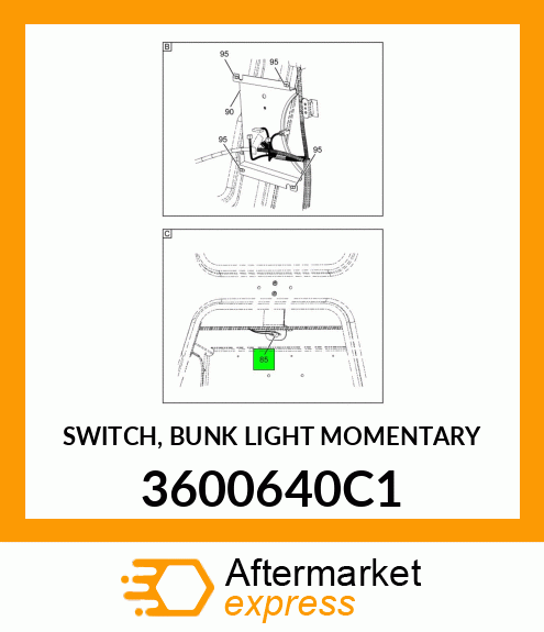 SWITCH, BUNK LIGHT MOMENTARY 3600640C1