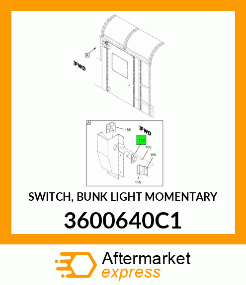 SWITCH, BUNK LIGHT MOMENTARY 3600640C1