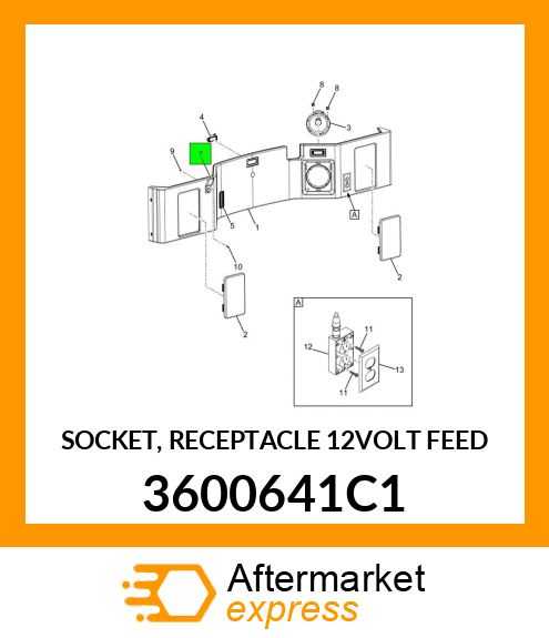 SOCKET, RECEPTACLE 12VOLT FEED 3600641C1