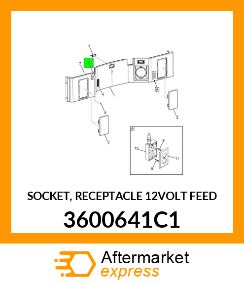 SOCKET, RECEPTACLE 12VOLT FEED 3600641C1