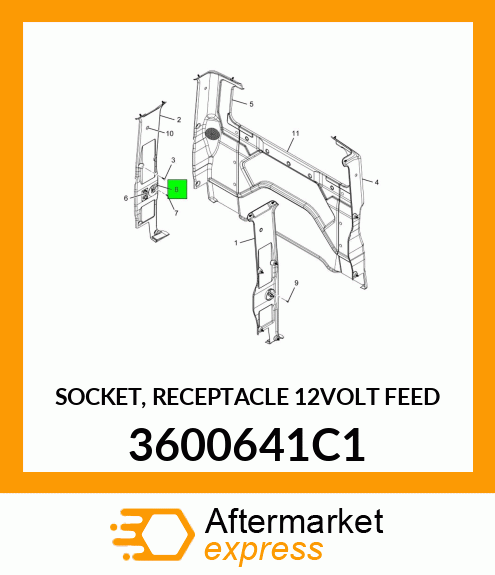 SOCKET, RECEPTACLE 12VOLT FEED 3600641C1