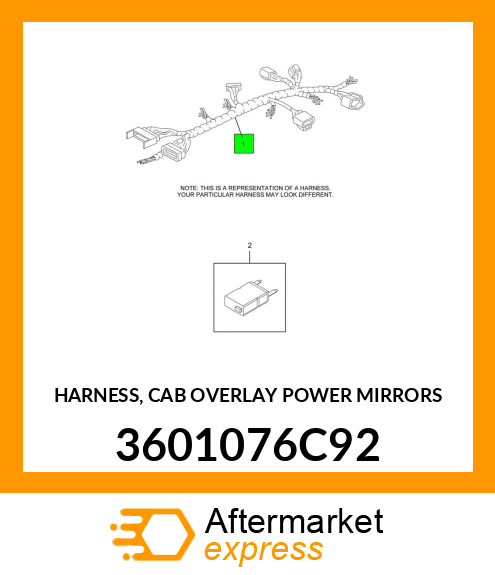 HARNESS, CAB OVERLAY POWER MIRRORS 3601076C92