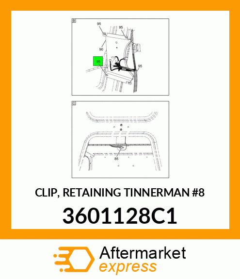 CLIP, RETAINING TINNERMAN #8 3601128C1