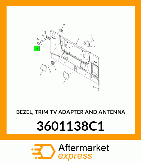 BEZEL, TRIM TV ADAPTER AND ANTENNA 3601138C1