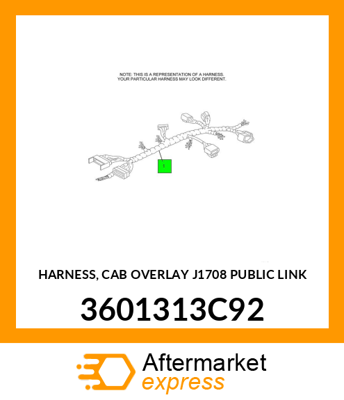 HARNESS, CAB OVERLAY J1708 PUBLIC LINK 3601313C92