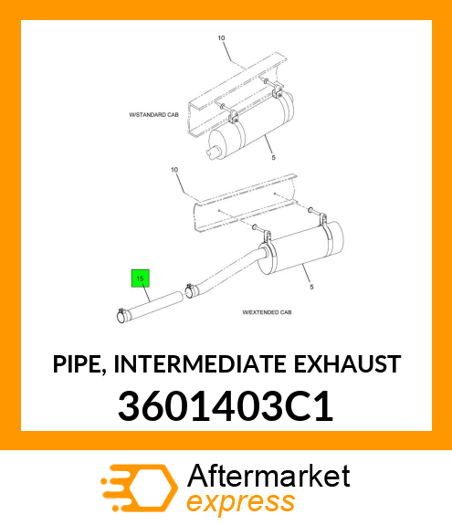 PIPE, INTERMEDIATE EXHAUST 3601403C1