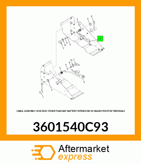 CABLE, ASSEMBLY GIVE DESC OTHER THAN BAT BATTERY INTERCONN W/SEALED POSITIVE TERMINALS 3601540C93