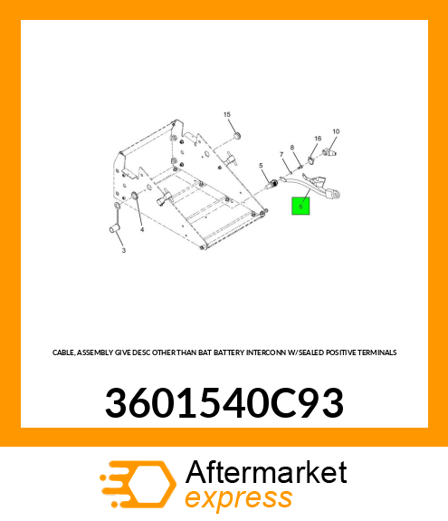 CABLE, ASSEMBLY GIVE DESC OTHER THAN BAT BATTERY INTERCONN W/SEALED POSITIVE TERMINALS 3601540C93