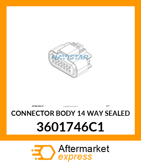 CONNECTOR BODY 14 WAY SEALED 3601746C1