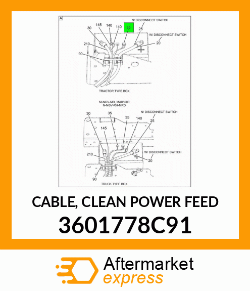 CABLE, CLEAN POWER FEED 3601778C91