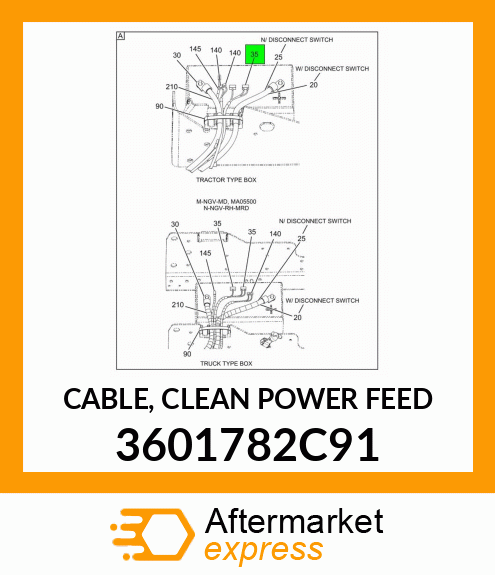 CABLE, CLEAN POWER FEED 3601782C91