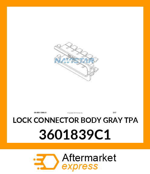 LOCK CONNECTOR BODY GRAY TPA 3601839C1