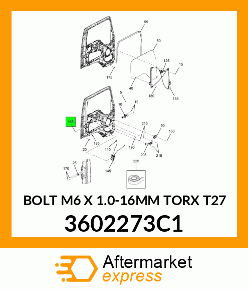 BOLT M6 X 1.0-16MM TORX T27 3602273C1