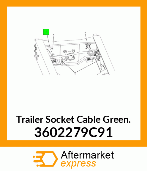 Trailer Socket Cable Green. 3602279C91